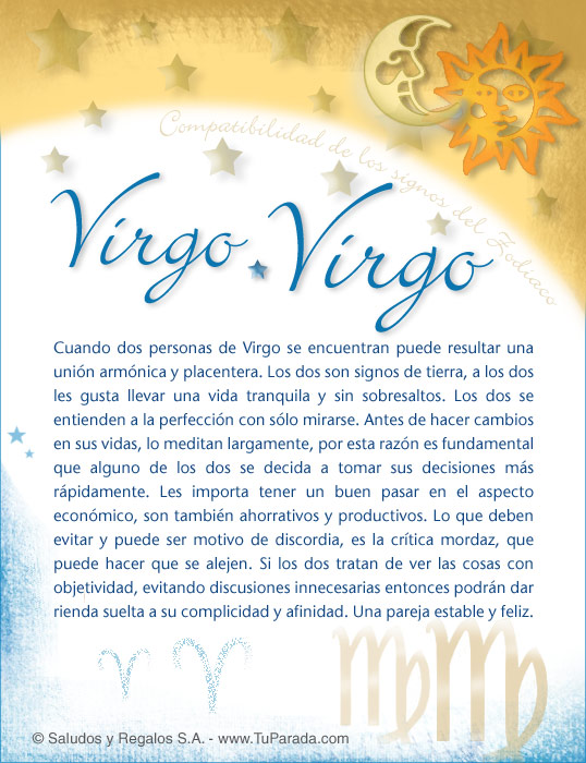Tarjeta - Virgo con Virgo