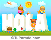 Hola con abrazo