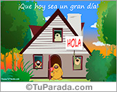 Tarjeta de buen día en casa