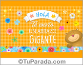 Tarjeta de mensaje con abrazo