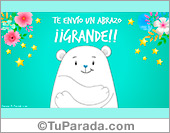 Tarjeta con abrazo de oso