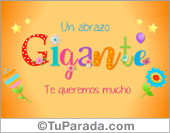 Tarjeta decorada con abrazo