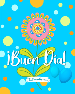 Tarjeta de Hola, saludos y buen día