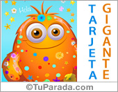 Tarjeta gigante de hola