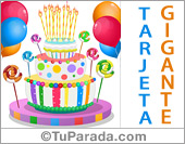 Tarjeta de cumpleaños con torta de colores