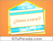 Invitación para ir a cenar
