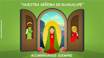 Tarjeta de Virgen y Santos
