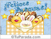 Felices Pascuas en sobre animado.