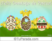 Tarjeta con huevos de Pascua