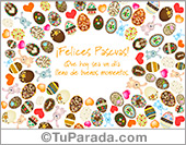 Tarjeta con muchos huevos de Pascua