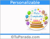 Tarjeta de cumpleaños con torta para personalizar
