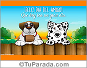Tarjeta día del amigo con perros