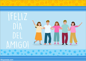 Tarjetas postales: Tarjeta Día del Amigo y saludo