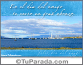 En el día del amigo con paisaje marino