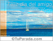 Feliz día del amigo con barco