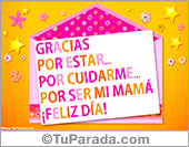 Tarjeta con mensaje para mamá