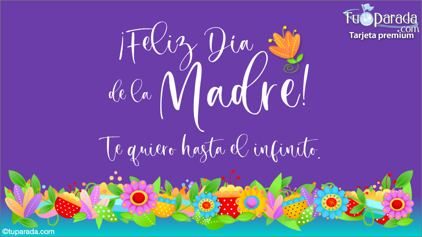 Tarjeta - Feliz Día de la Madre, te quiero mucho