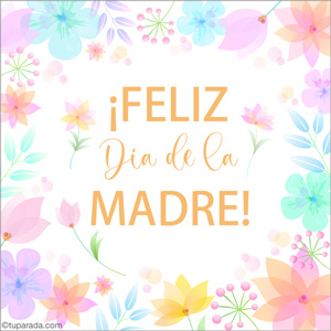 Tarjetas postales: Tarjeta Día de la Madre con flores de colores suaves