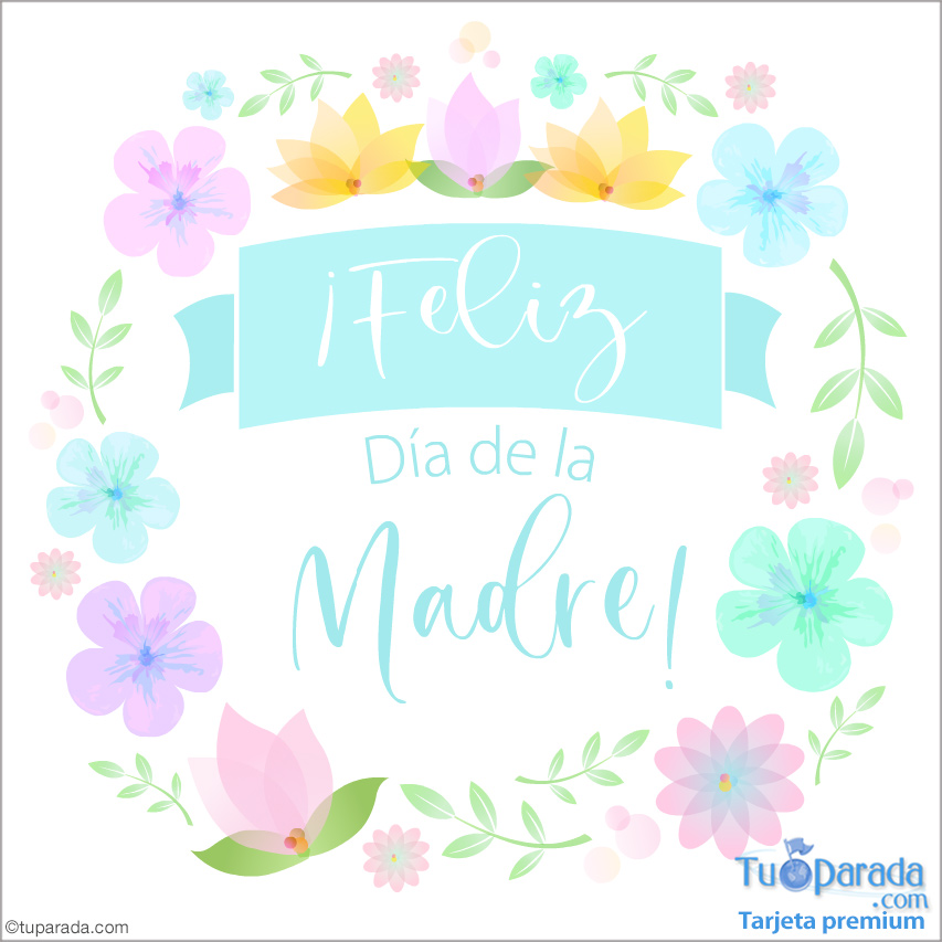 Tarjeta Feliz Día de la Madre con flores