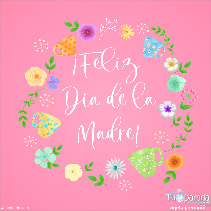 Feliz Día de la Madre con guarda en rosa