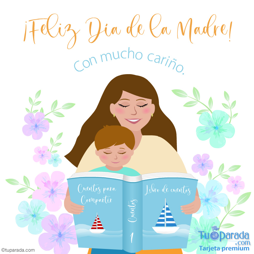 Tarjeta de Día de la Madre con tiernos momentos