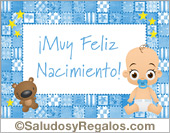 Tarjeta de nacimiento celeste