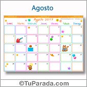 Calendarios semanales con caricaturas agosto 2017: ¡Imprímelos ahora!