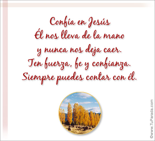 Confía en Jesús - Mensaje espiritual, tarjetas