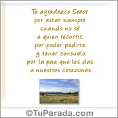 Te agradezco...