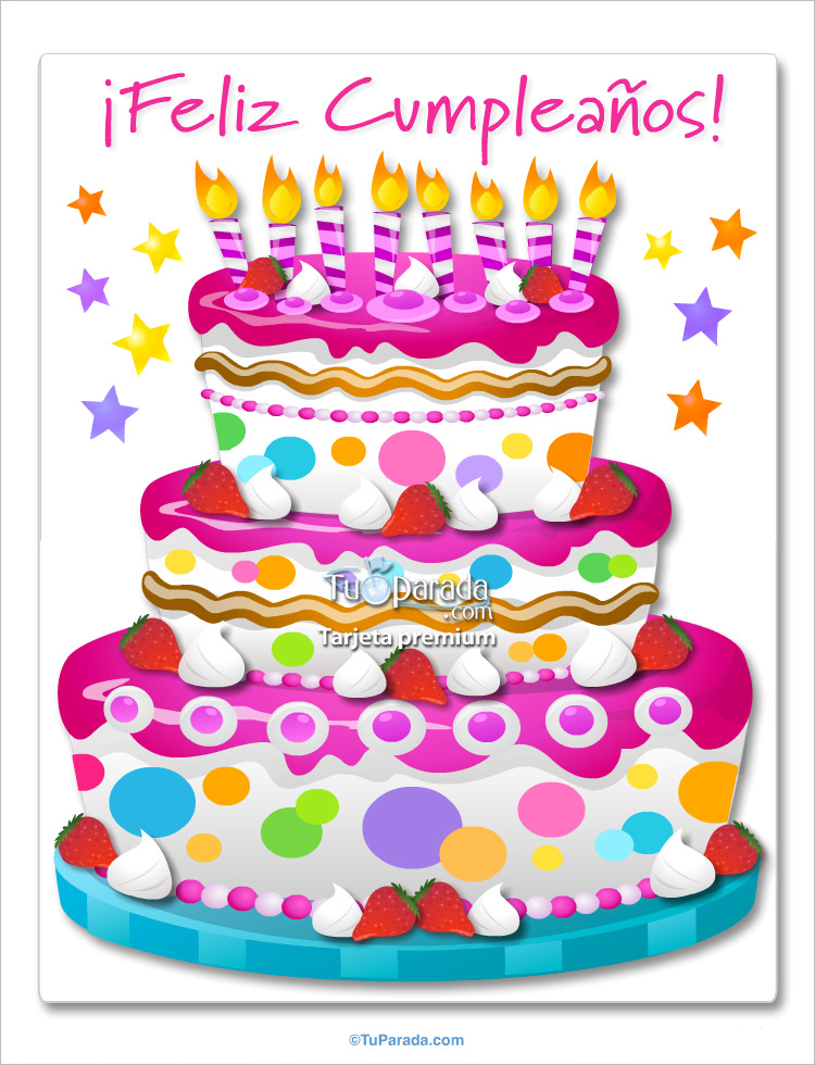 Tarjeta - Torta de cumpleaños