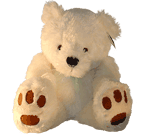 Oso blanco o beige de peluche.