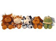 Cinco miniaturas con llaveros