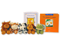 Cinco miniaturas, libro y tarjeta