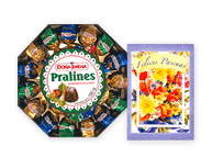 Pralines y tarjeta de Pascua