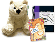 Osa Josefa con tarjeta y Agenda Paulo Coelho 2008
