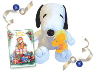 Snoopy y tarjeta Felices Fiestas