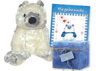 Set Oso polar, vela y tarjeta