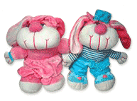 Set de Conejo y coneja de peluche