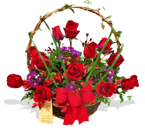 Canasta con 12 Rosas