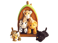 Casita y 5 animales de la selva