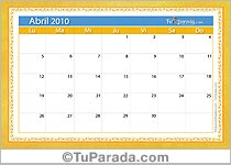 Calendario Abril 2010