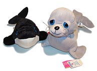 Foca y orca de peluche