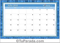 Calendario Julio 2010