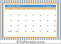 Calendario Agosto 2010