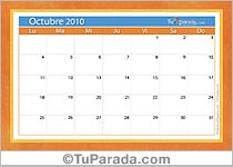 Calendario Octubre 2010
