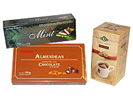 Set de Café, medallones Mint y Almendras Bonafide.