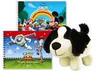Set de Libros La casa de Mickey, Toy Story y Perrito Rollie.