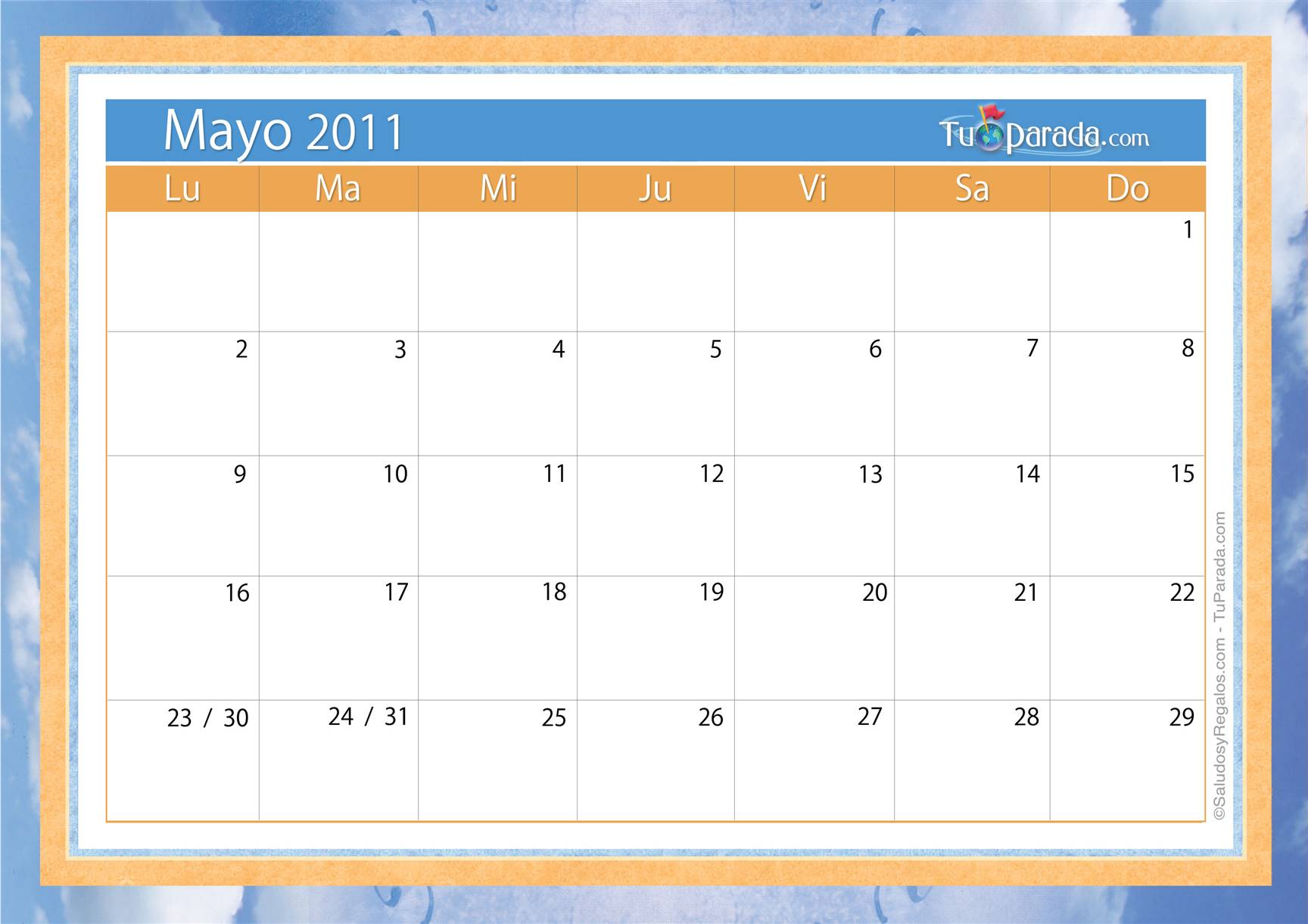 Origen y significado de Calendario Mayo 2011