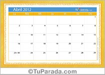 Calendario Abril 2012