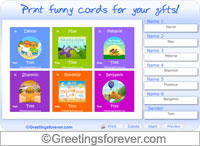 Printable cards for gifts